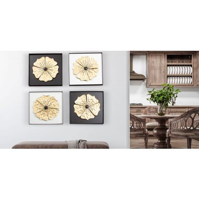 Juego De Cuadros Decorativos Lotto Blanco 4 Piezas