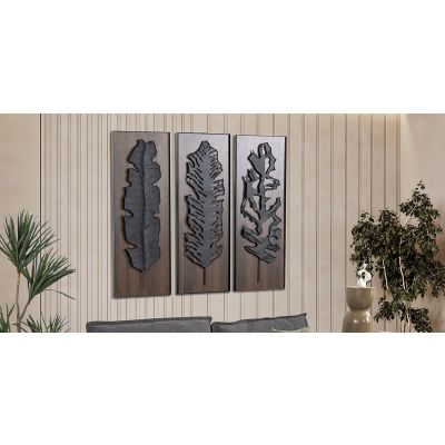 Juego De Cuadros Decorativos Marqueza Negro 3 Piezas