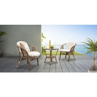 Juego De Jardín Rattan Bahama Terrace Set 3 Piezas