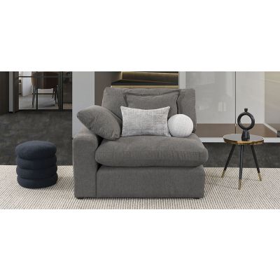 Sillón Con Brazo Izquierdo Romelly Gris