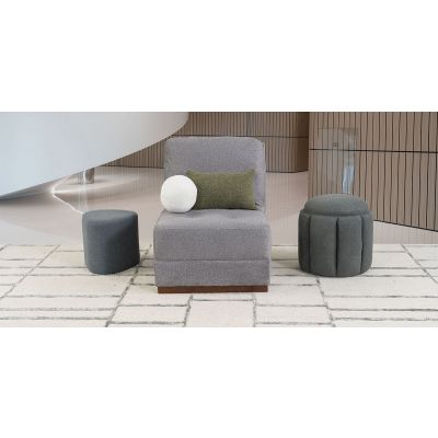 Sillón Sin Brazos Tifany Plus Gris Acero