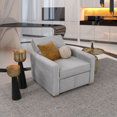 Sillón Con Reclinable Fontana Gris