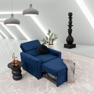 Sillón Con Reclinable Fontana Azul