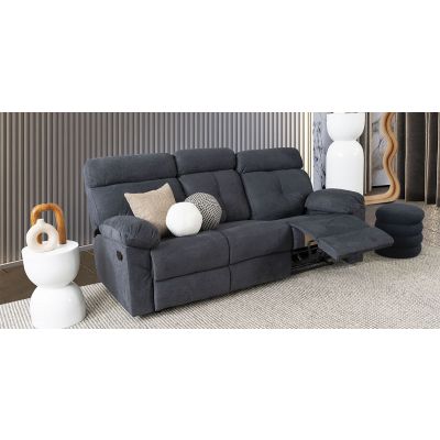 Sofá 3 Plazas Con Reclinables Estonia Gris
