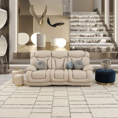 Sofá 3 Plazas Reclinable Lake Beige
