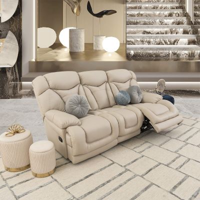 Sofá 3 Plazas Reclinable Lake Beige