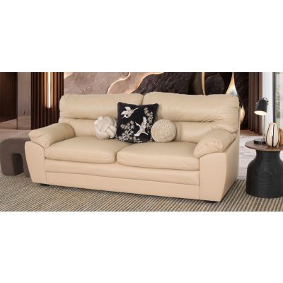 Sofá 3 Plazas Piel Pisa Beige