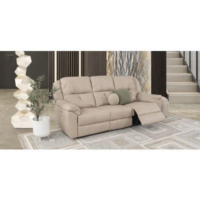 Sofá 3 Plazas Con Reclinables Eléctricos Prescot Air Beige