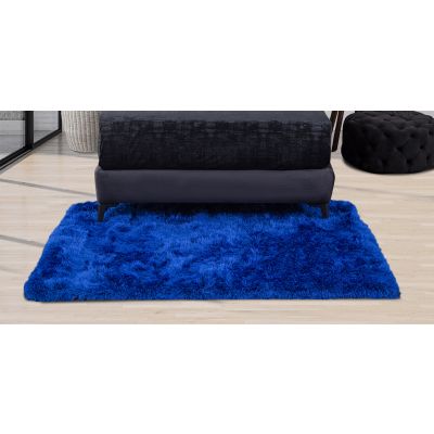 Tapete Decorativo 180x120 Cm Shaggy Azul Rey