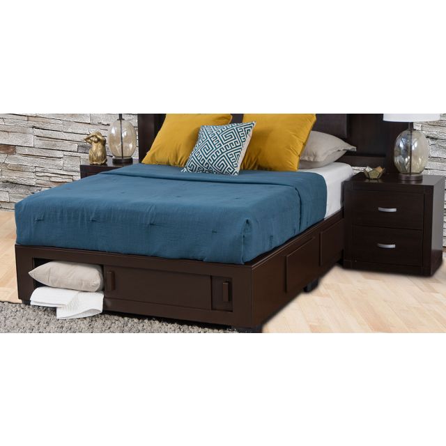 Base De Cama Cajonera Matrimonial Koren Café Moka