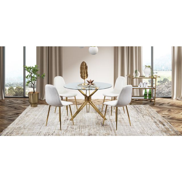 Comedor Redondo Trivor Dorado 5 Piezas