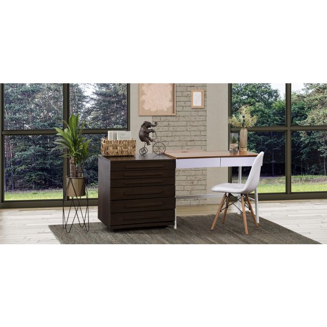 Archivero 6 Cajones Con llantas Zoe Life Café Nogal