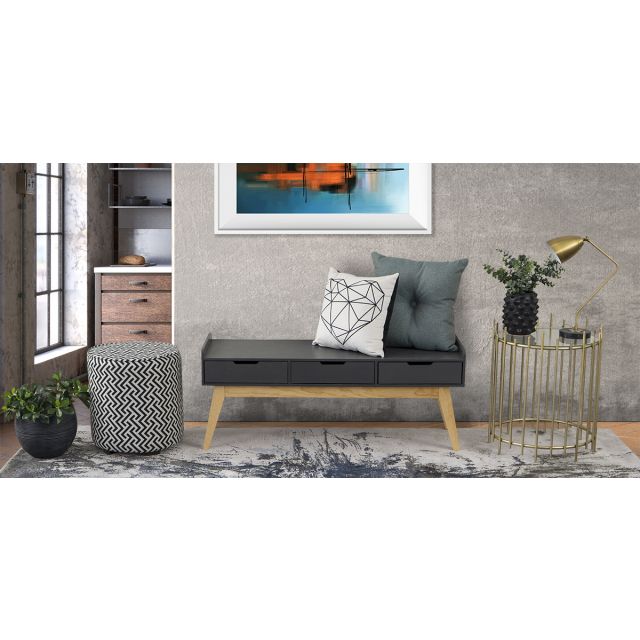 Banca 3 Cajones Atlas Dk Gris
