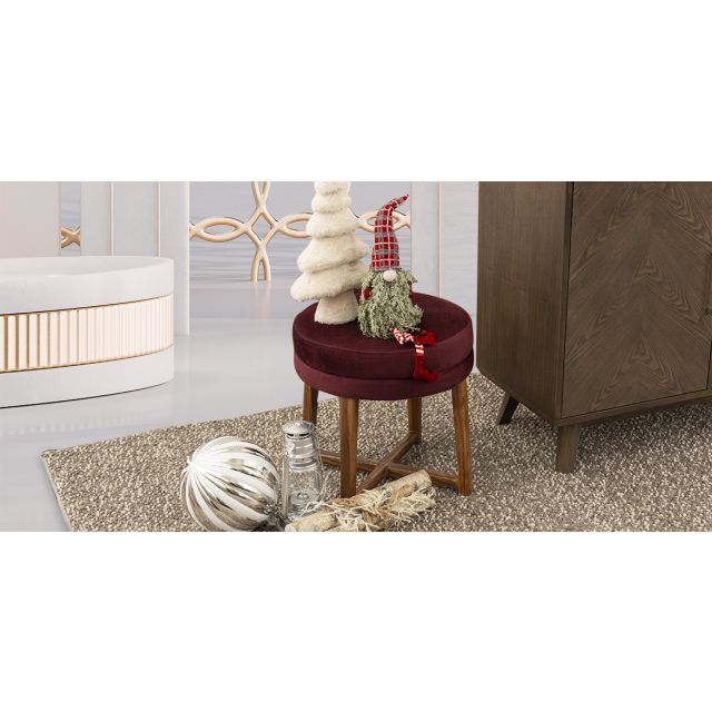 Banco Redondo Derek Rojo