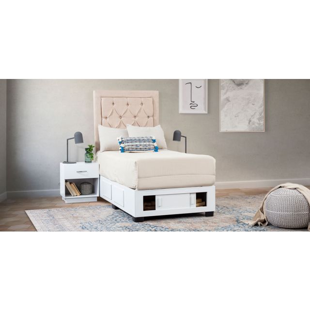 Base De Cama Cajonera Individual Koren Blanco