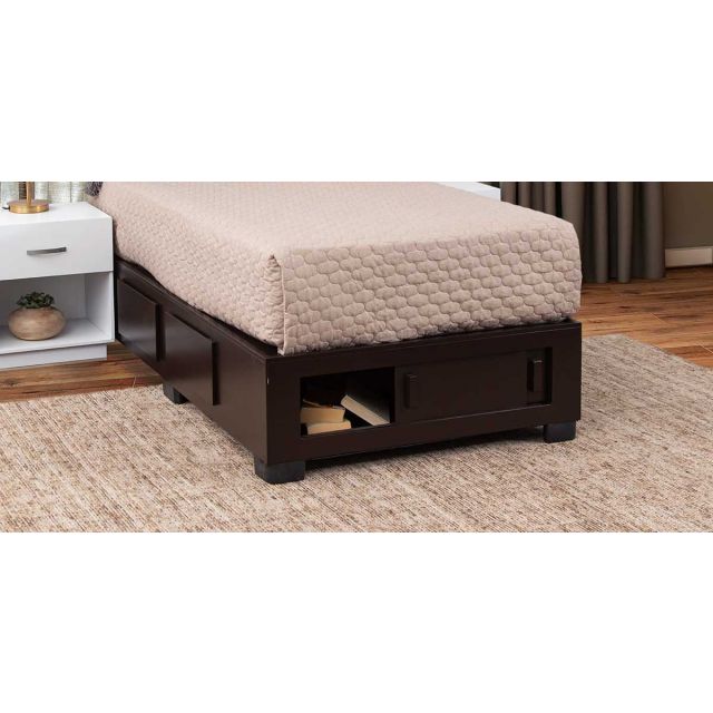 Base De Cama Cajonera Individual Koren Café Moka