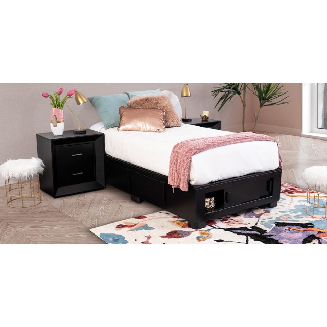 Base De Cama Cajonera Individual Koren Café