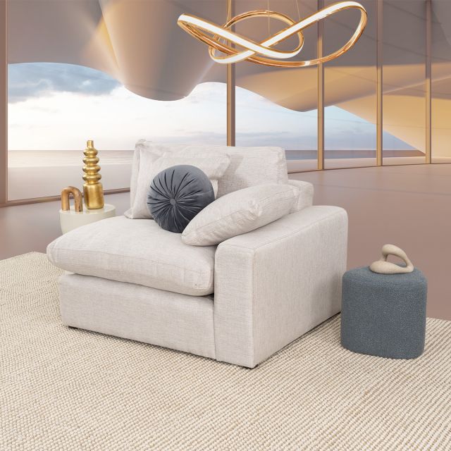 Sillón Con Brazo Derecho Romelly Beige