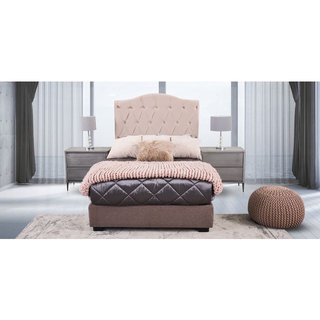 Cabecera Matrimonial Terciopelo Zhola Rosa