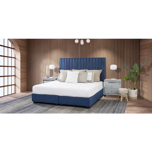 Cabecera King Size Terciopelo Megan Azul