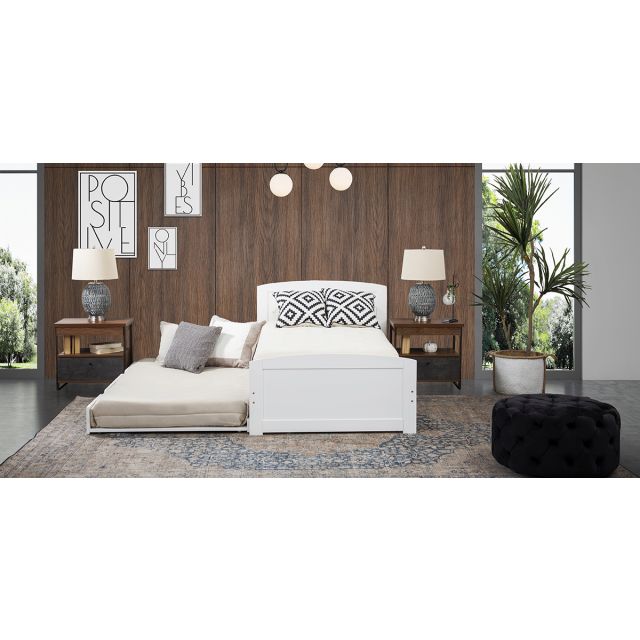 Cama Individual Con Cama Baja Tommy II Blanco 