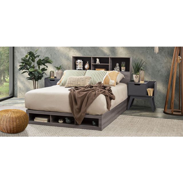 Cama Matrimonial Mateo Gris