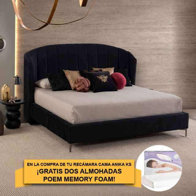 Cama King Size Anika Negro