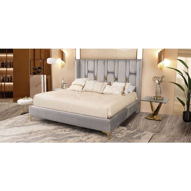 Cama King Size Gold Gris