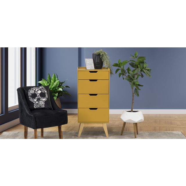Chifonier 4 Cajones Atlas Dk Amarillo