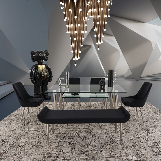 Comedor Rectangular Enkel II Negro 6 Piezas