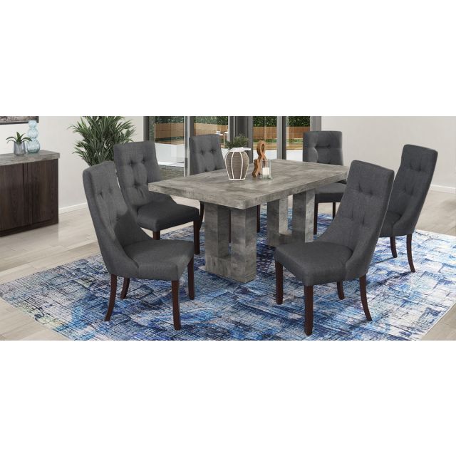 Comedor Rectangular Luxor Gris 7 Piezas
