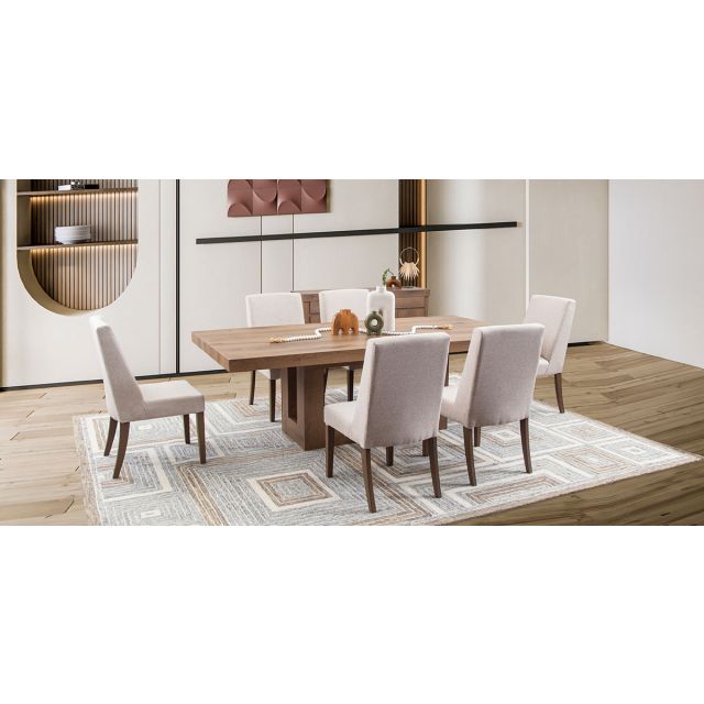 Comedor 240x120 Cm Anka Con Sillas Beige 7 Piezas