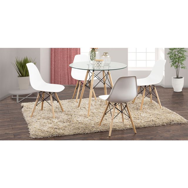 Comedor Redondo Atlas Con sillas Blanco 5 Piezas