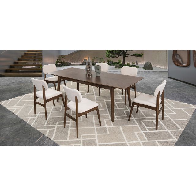Comedor Con Extensión Toulouse Beige 7 Piezas