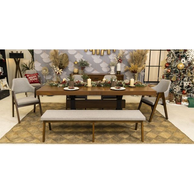 Comedor Estocolmo Con Sillas Y Banca Cream 6 Piezas