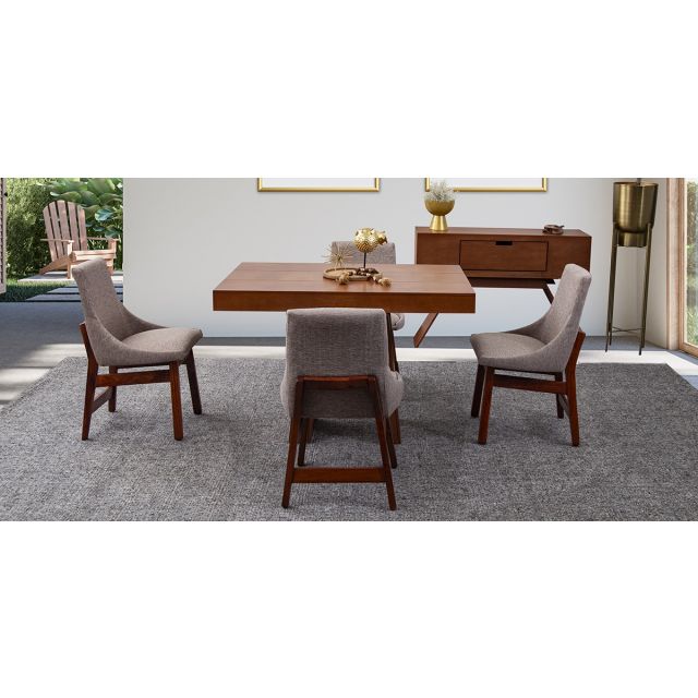 Comedor Odette Con Sillas Beige 5 Piezas