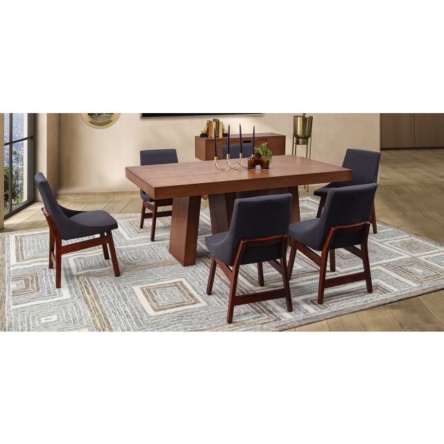 Comedor Odette Gris 7 Piezas