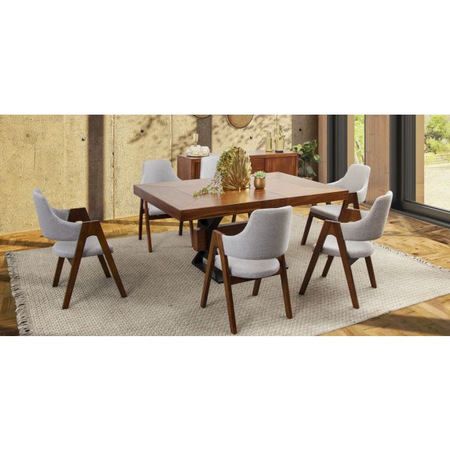 Comedor Estocolmo  Con Sillas Plata 7 Pzs