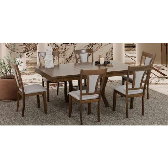 Comedor Con Extensión Revilla Gris 7 Piezas