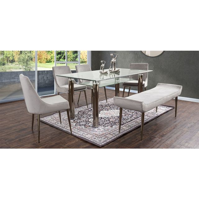 Comedor Enkel II Rectangular Gris 6 Piezas