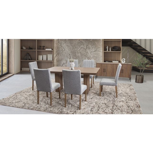 Comedor Rectangular Vanila Gris 7 Piezas