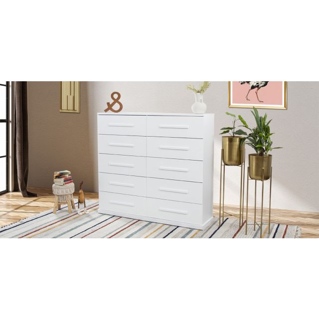 Cómoda Con 10 Cajones Zoe Life Blanco