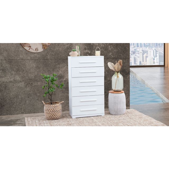 Cómoda Con 6 Cajones Zoe Life Blanco