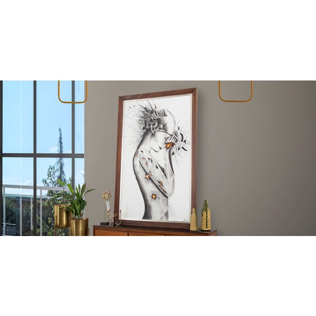 Cuadro Decorativo Parota Broken Woman Café