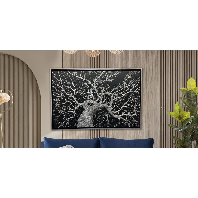 Cuadro Decorativo 120 X 180 Cm Tree Plata 