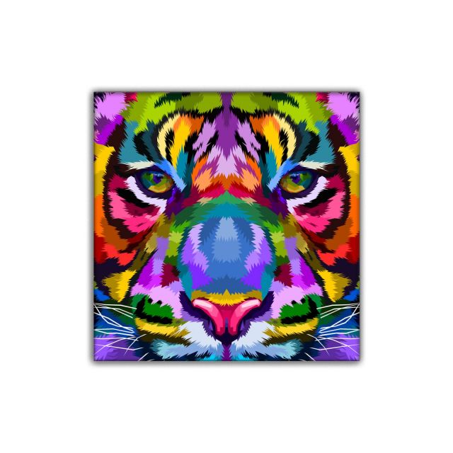 Cuadro Decorativo Tigre Multicolor