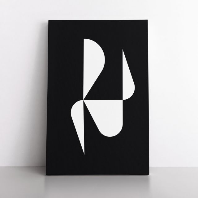 Cuadro Decorativo Moderno Trébol Negro 60x40 cm