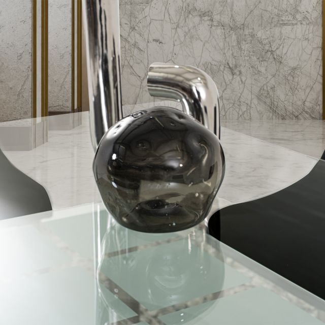 Esfera Decorativa Cristal Zirconia Gris Chica