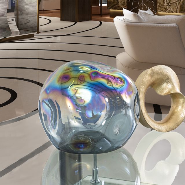 Esfera Decorativa Cristal Zirconia Azul Mediana