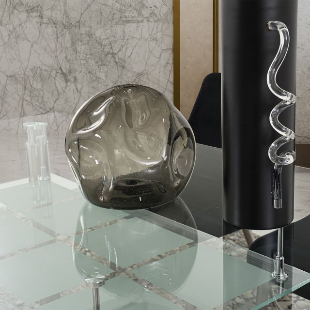 Esfera Decorativa Cristal Zirconia Gris Mediana